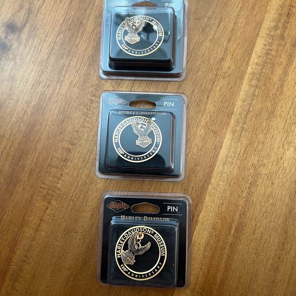 New Harley Davidson brass pins